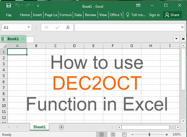 DEC2OCT Function how to use dec2oct function in excel