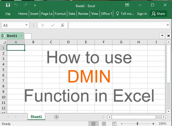 DMIN Function how to use dmin function in excel