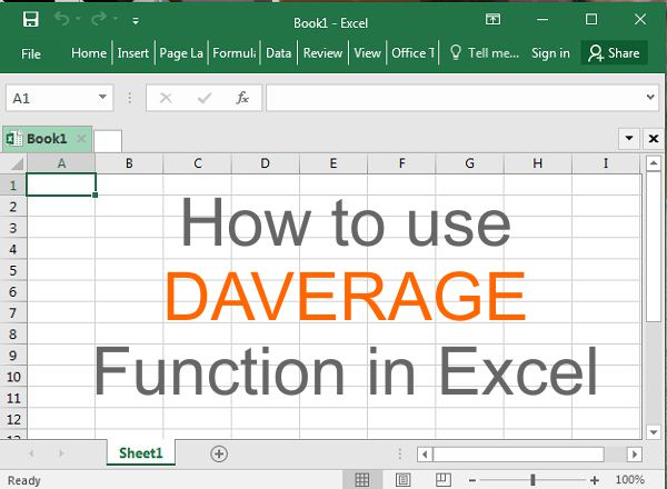 DAVERAGE Function how to use daverage function